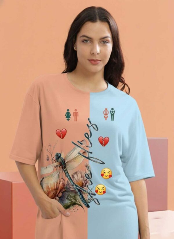 Women Graphic Printed Round Neck Cotton Oversized T-Shirt